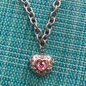 Zales Silver Chain Heart Necklace